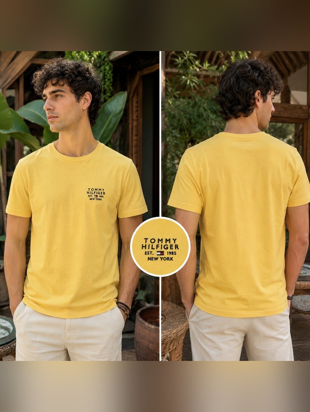 Tommy Hilfiger Yellow T-Shirt S